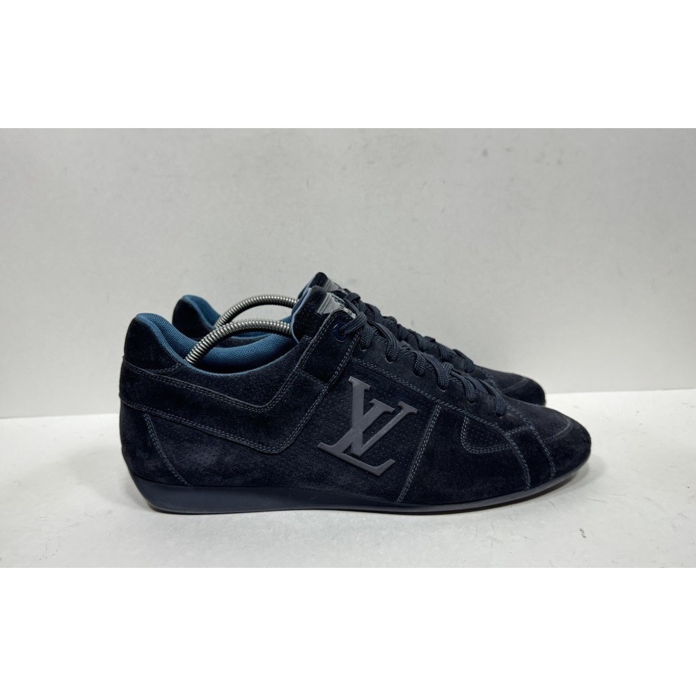 Louis Vuitton Navy Blue Suede Low Top Lace Up Men's Size 10 US / 9 UK Sneakers